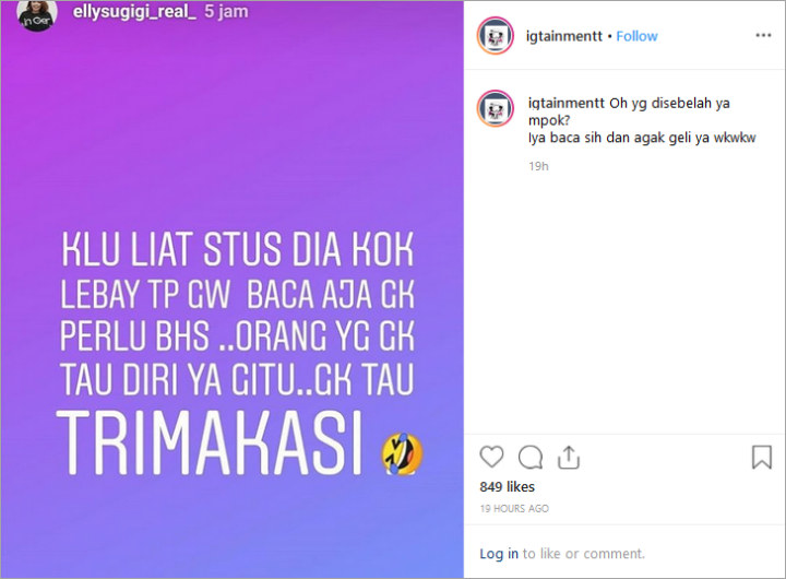 Netter Cibir Elly Sugigi Usai Diduga Tulis Status Sindiran Untuk Irma Damawangsa