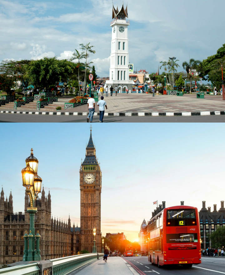 Jam Gadang Bukittinggi, 'Kembaran' Big Ben London, Inggris