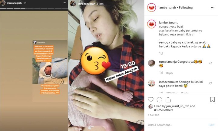 Reza SMASH Dikaruniai Bayi Bule Tampan, Baju Istri Kayak Habis Ngemal Dan Punggung Anak Disorot
