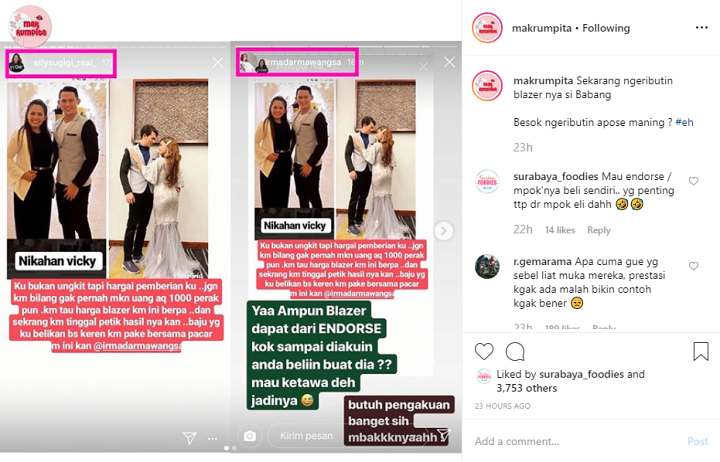 Ely Sugigi Tak Terima Blazer Pemberiannya Dipakai Irfan Untuk Foto Bareng Irma Darmawangsa