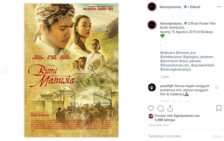 Poster Film \'Bumi Manusia\'