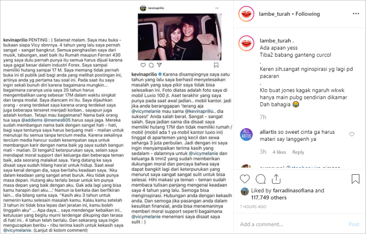 Kisah Pilu Kevin Aprilio, Punya Hutang Rp17 Miliar Hingga Nama Baik Addie MS dan Memes Jadi Taruhan