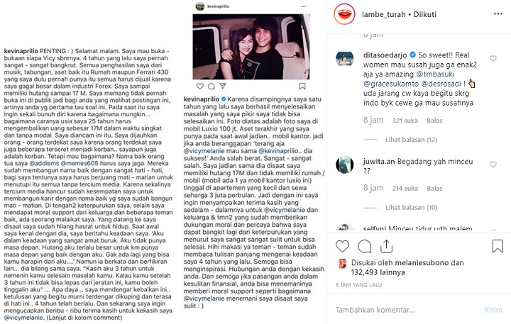 Komentar Dita Soedarjo
