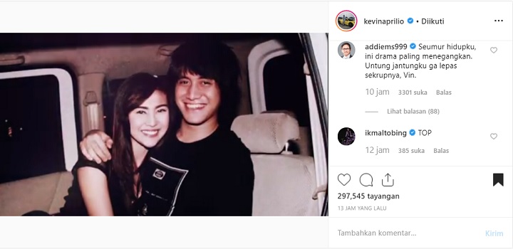 Komentar Addie MS di Postingan Kevin Aprilio