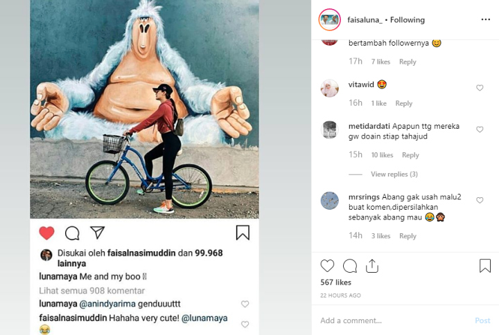 Luna Maya Dipuji Faisal Nasimuddin