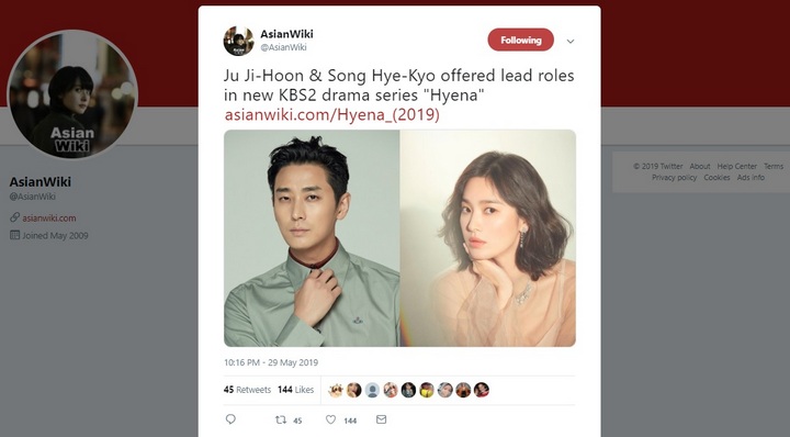 Drama Yang Gaet Song Hye Kyo dan Joo Ji Hoon Bakal Disutradarai PD \'My Love From the Star\'