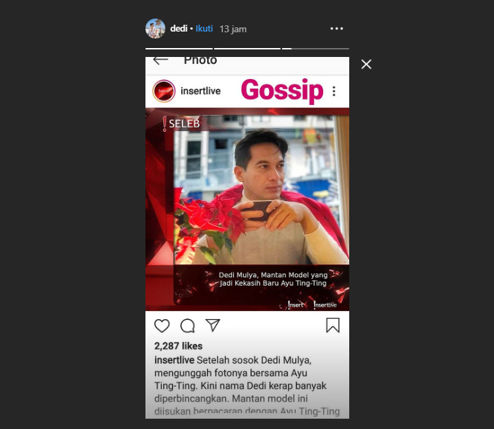 Diberitakan Jadi Kekasih Baru Ayu Ting Ting, Dedi Mulya Akhirnya Beri Tanggapan