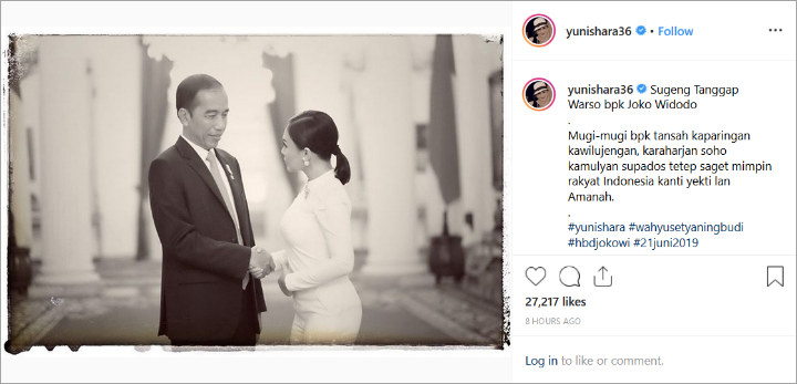 Ucapan Ulang Tahun Yuni Shara Untuk Presiden Jokowi Jadi Bahan Gosip Netter