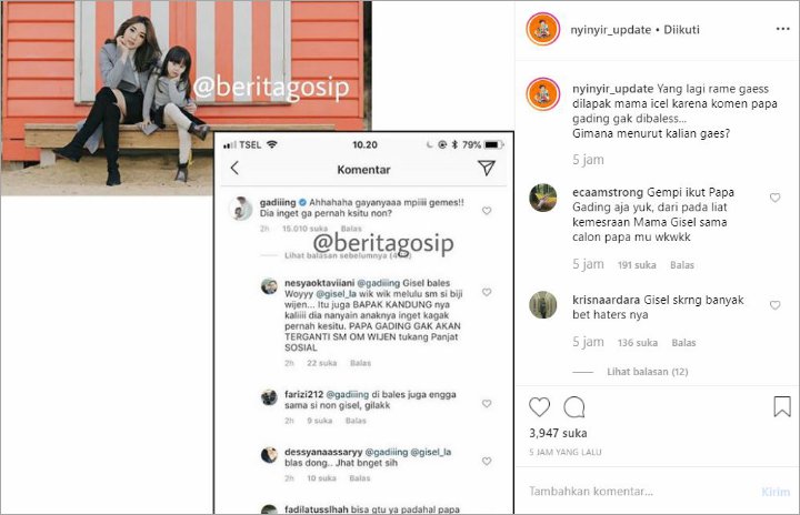 Tak Balas Komentar Gading, Gisel Panen Kecaman Dari Netter