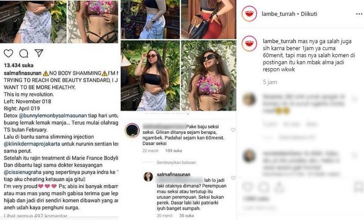 Salmafina Sunan Disindir Netter Soal Pakaian Seksi