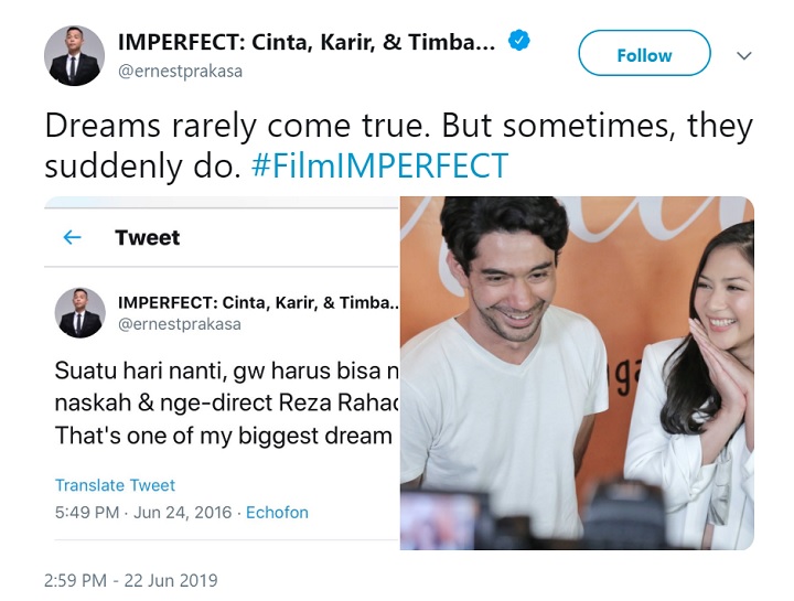 Cuitan Ernest Soal Reza Terbaru