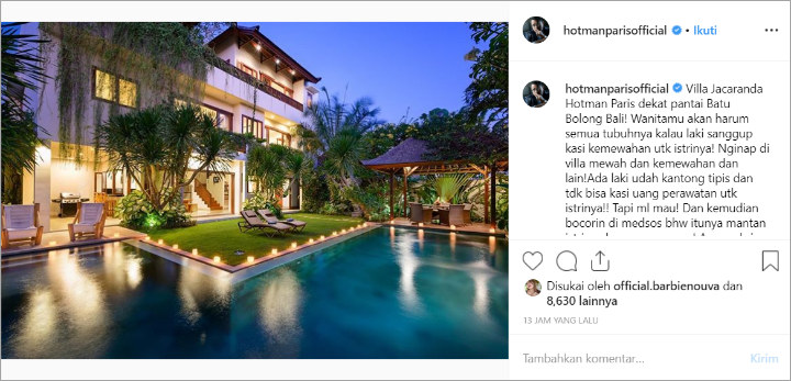 Hotman Paris Hutapea Diduga Kembali Sindir Galih Ginanjar Lewat Foto Vila Mewah Ini