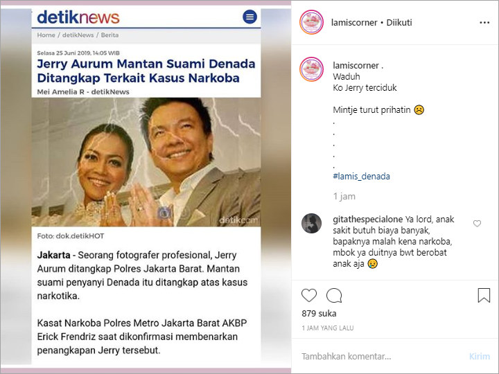 Eks Suami Denada Terseret Kasus Narkoba, Netter Berdoa Pengobatan Shakira Tak Pakai Uang Haram