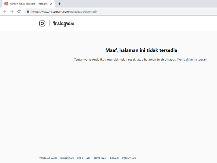 Akun UAS Hilang
