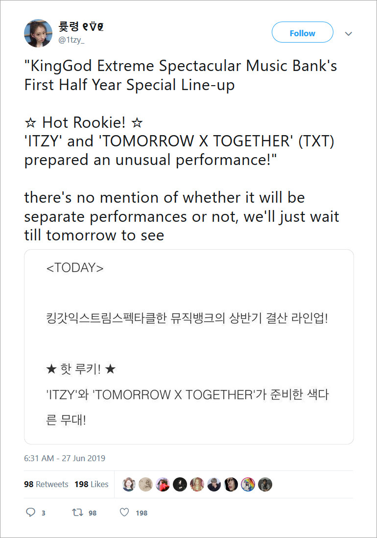 ITZY Dan TXT Dirumorkan Bakal Tampilkan Aksi Panggung Spesial Di \'Music Bank\'
