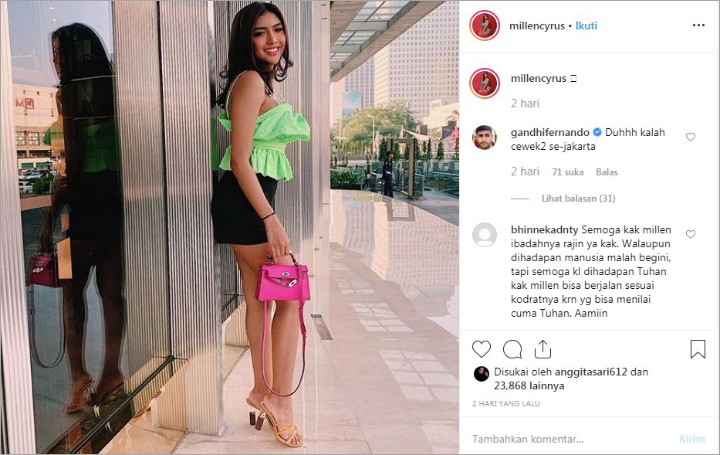 Gandhi Ferndando Diserbu Netter Usai Tulis Komentar Begini di Postingan Cantik Millendaru