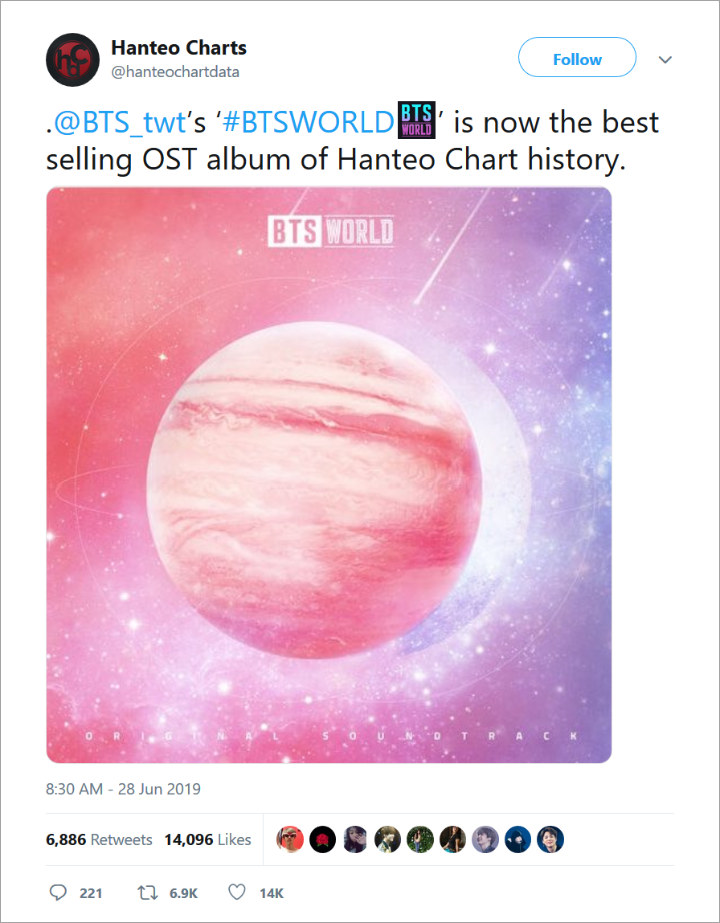 \'BTS WORLD\' Sukses Pecahkan Rekor Jadi Album OST Terlaris Dalam Sejarah Situs Hanteo