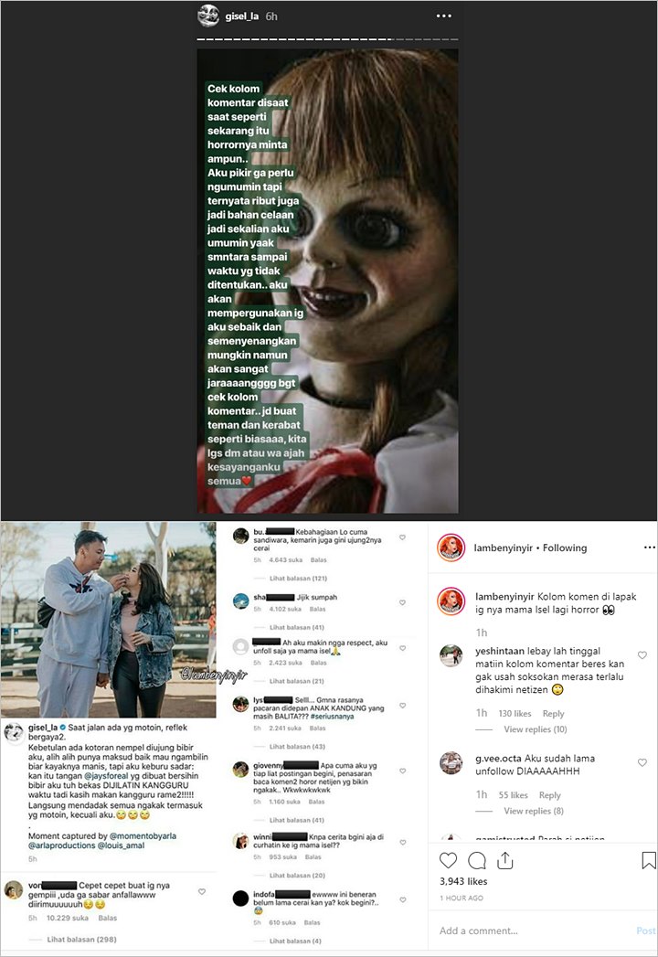 Gisella Anastasia Pamit Bakal Jarang Baca Komentar, Ibaratkan Ucapan Haters Sehoror Film \'Annabelle\'