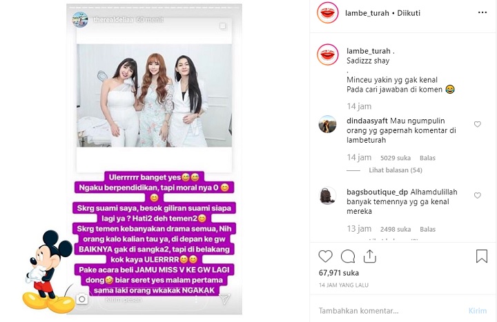 InstaStory Della Eks Istri Guntur