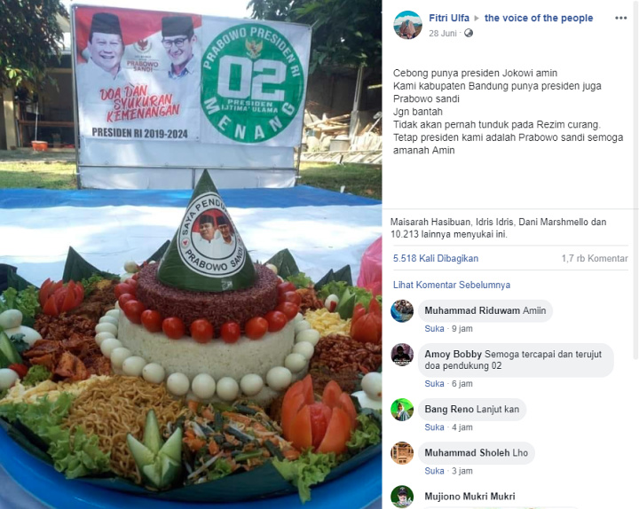 Kecewa Jokowi Menang Pilpres, Pendukung Prabowo Asal Bandung Sebut Punya Presiden Sendiri