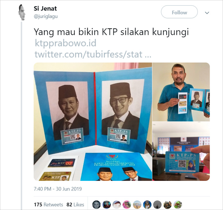 Tunjukkan Dukungan Usai Prabowo-Sandi Kalah, Pendukung 02 Buat KTP Khusus