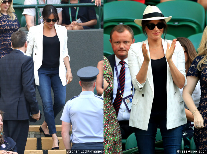 Intip Cantiknya Meghan Markle Saat Dukung Serena Williams di Wimbledon 2019
