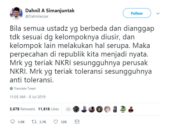 Dahnil Anzar Panen Kritik Warganet Usai Cuitkan Toleransi