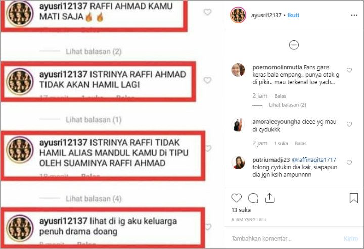 Komentar Jahat Haters ke Raffi Ahmad