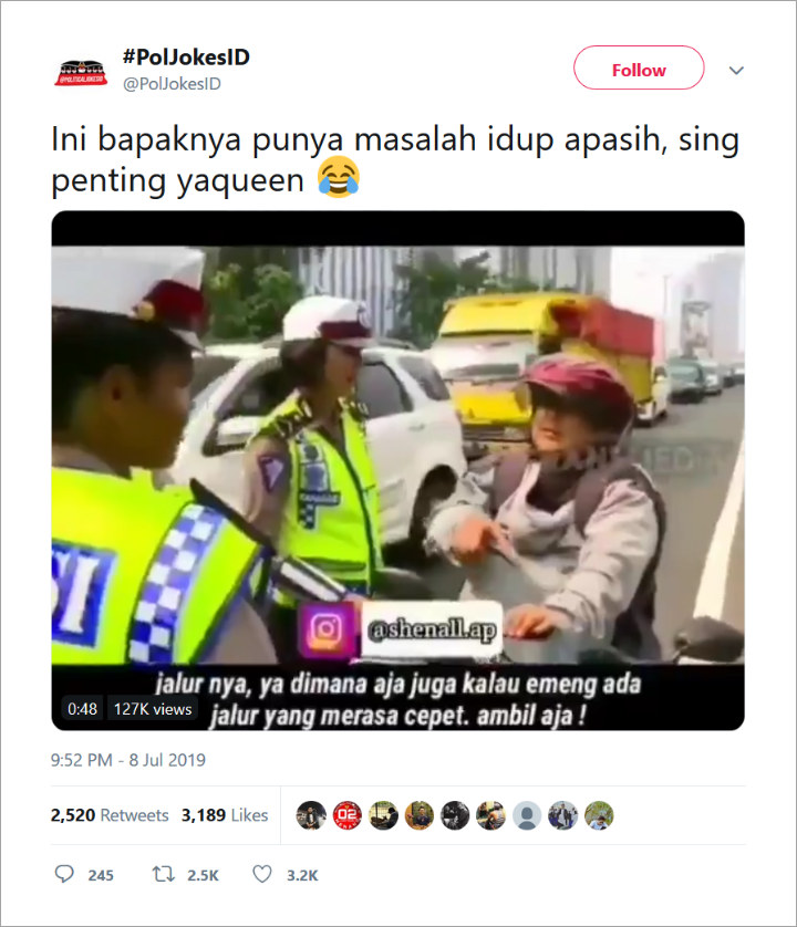 Viral Video Pengakuan Nyeleneh Pemotor Ditilang, Netter: Sindiran Keras