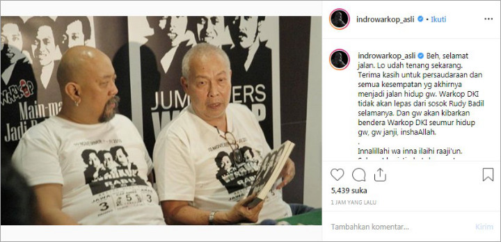 Rudy Badil Pendiri Warkop DKI Meninggal Dunia, Indro 