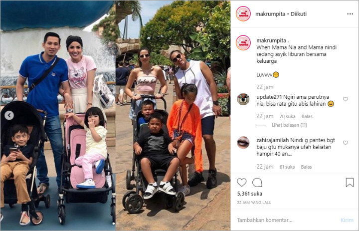 Nindy Dan Nia Ramadhani Posting Foto Liburan Bareng Keluarga, Siapa Yang Paling Oke?
