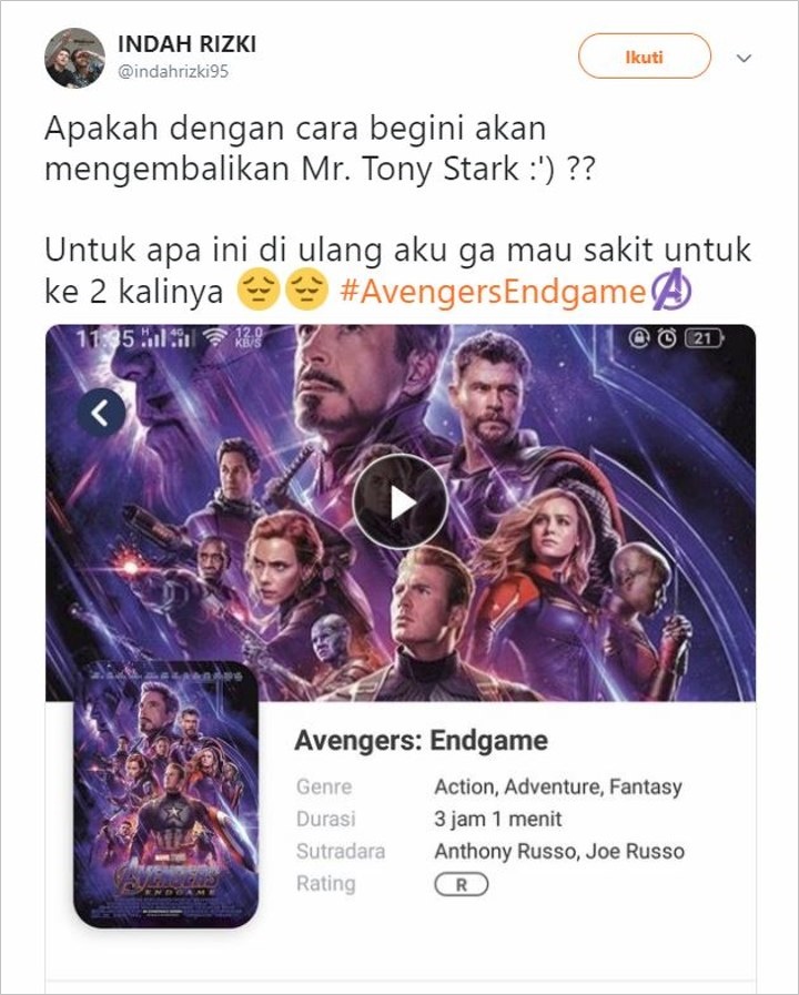 'Avengers: Endgame' Tayang Ulang Hari Ini, Fans Ngaku 