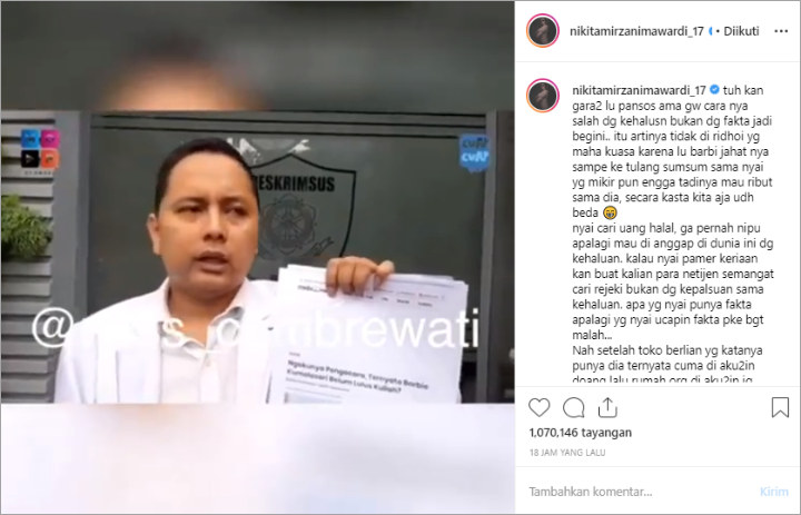 Barbie Kumalasari Dilaporkan Ke Polisi Soal Gelar Diragukan, Disindir Nikita Mirzani
