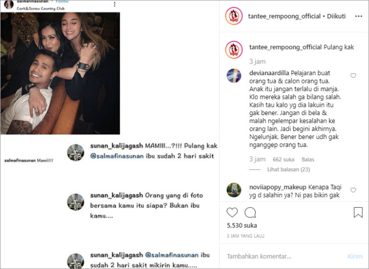 Ibunda Sedang Sakit, Salmafina Bikin Sunan Kalijaga Emosi Panggil Istri Ajun Perwira \'Mami\'