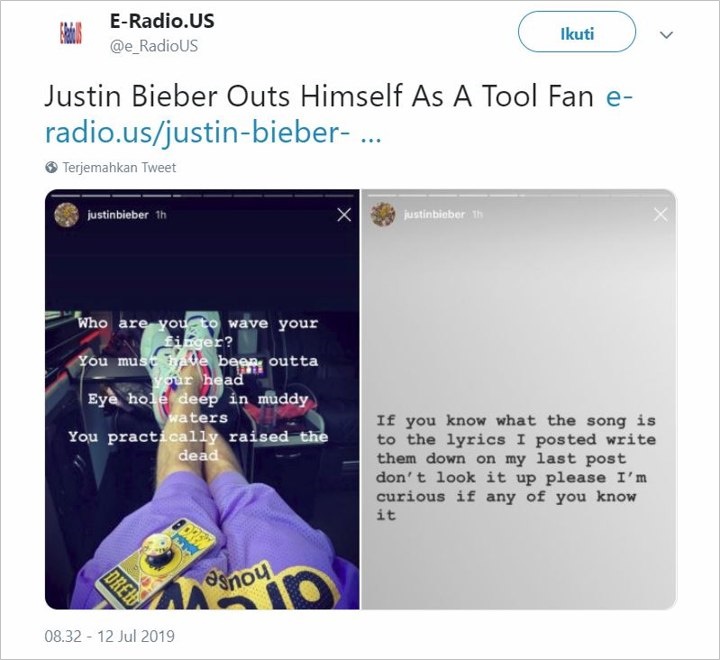 Hailey Baldwin Semprot Vokalis Tool Gara-Gara Hina Justin Bieber
