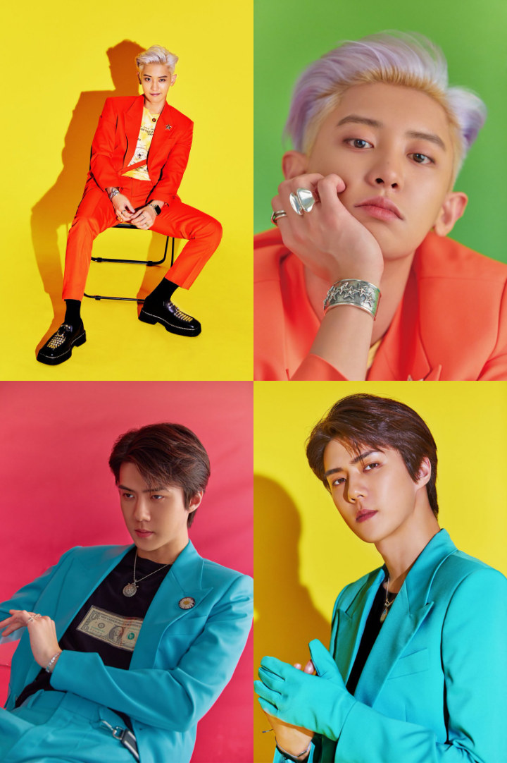 EXO-SC Super Tampan Berbalut Kostum Warna-Warni Di Foto Teaser Album \'What A Life\'