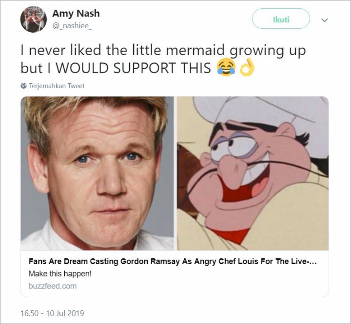 Chef Gordon Ramsay Diminta Perankan Karakter Koki Jahat di \'The Little Mermaid\'
