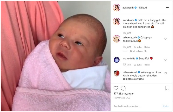 Foto perdana wajah putri Aura Kasih