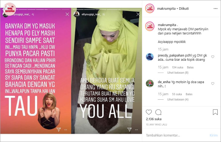 Ely Sugigi Tak Mau Disebut Settingan, Jadi Alasan Rahasikan Identitas Pacar