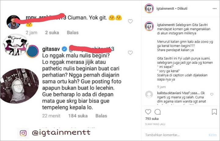 Selebgram Gita Savitri Beri Jawaban Menohok Gara-Gara Emosi \'Diajak\' Ciuman Oleh Netter
