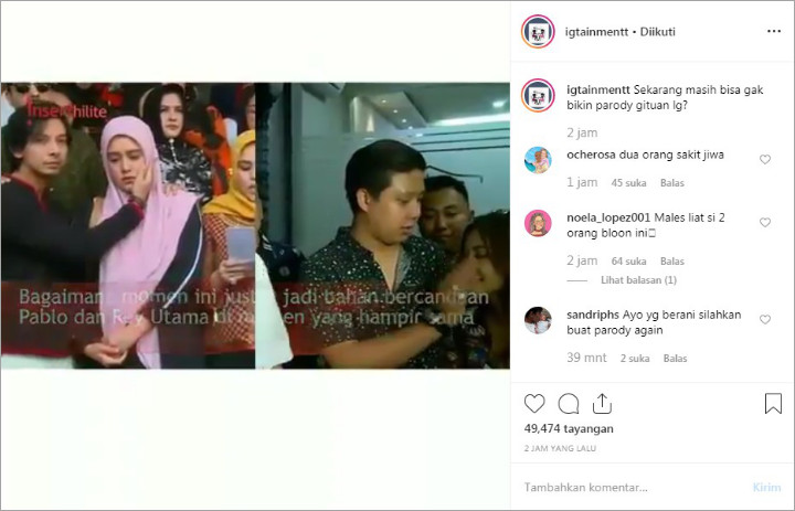 Rey Utami dan Pablo Benua Diduga Parodikan Fairuz dan Sonny Septian