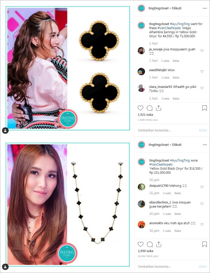 Dikira Aksesoris Biasa, Anting dan Kalung Mungil Ayu Ting Ting Ini Ternyata Harganya Selangit
