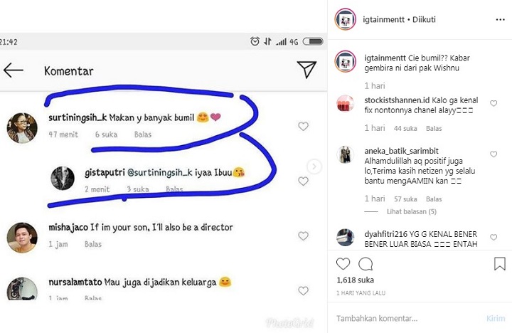 Balasan Gista Putri Soal Kehamilannya