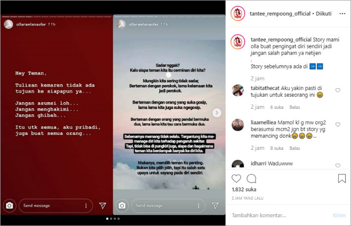 InstaStory Olla Ramlan