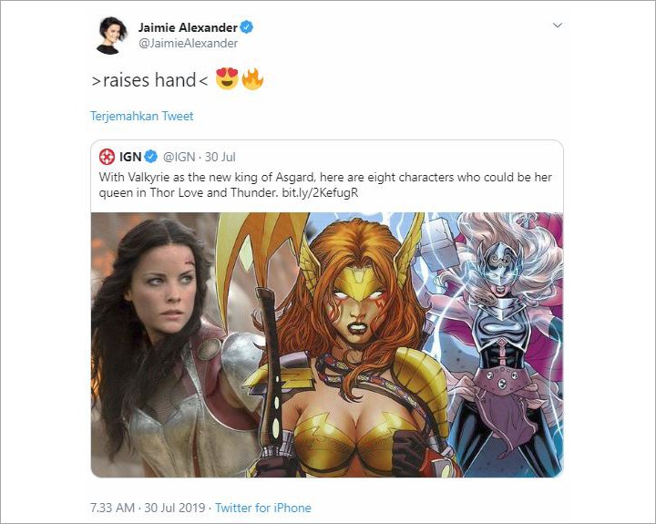 Lady Sif Siap Jadi Ratu untuk Valkyrie di \'Thor: Love and Thunder\'
