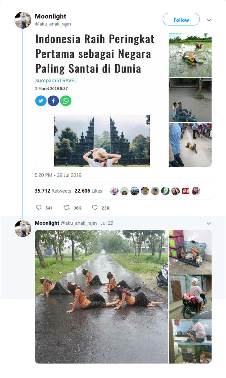 Viral Video Pemuda Makan Kala Badai Menerjang, Bukti Indonesia Negara Paling Santai