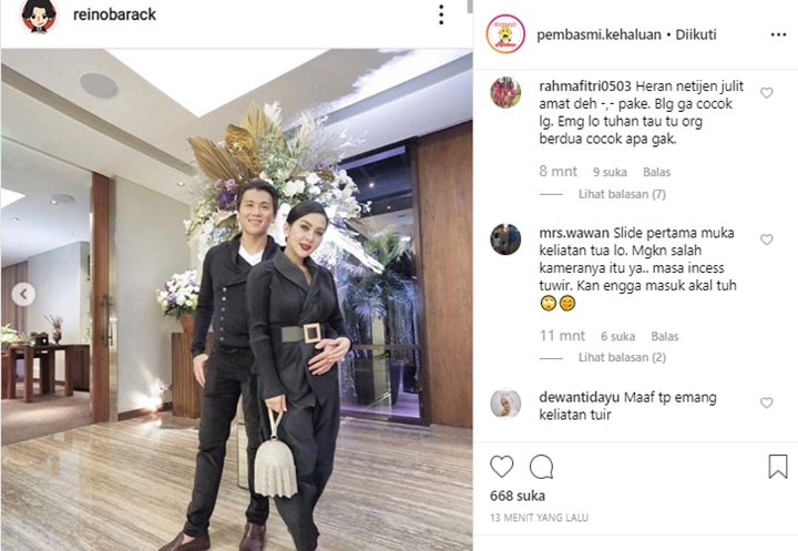 Reino Barack Elus Perut Istri, Syahrini Senyum Cantik Malah Dihina \'Muka Tuwir\'