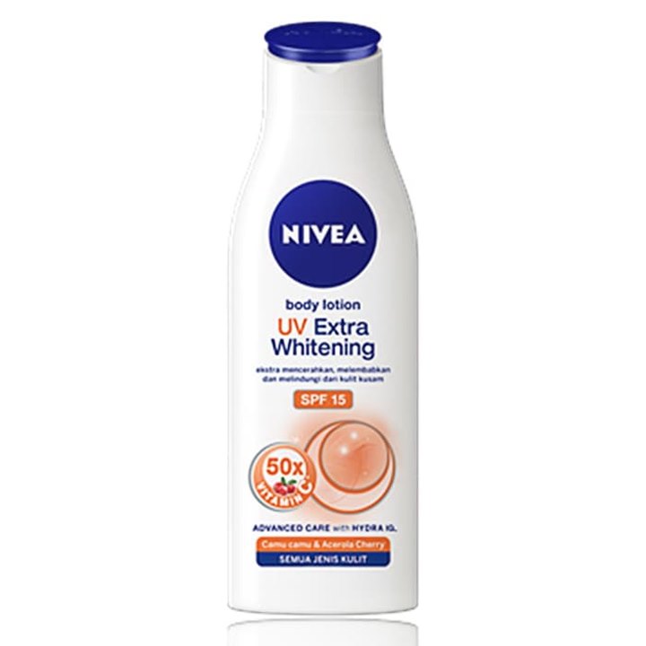 Cerahkan Kulitmu dengan Nivea Body Lotion UV Extra Whitening SPF 15