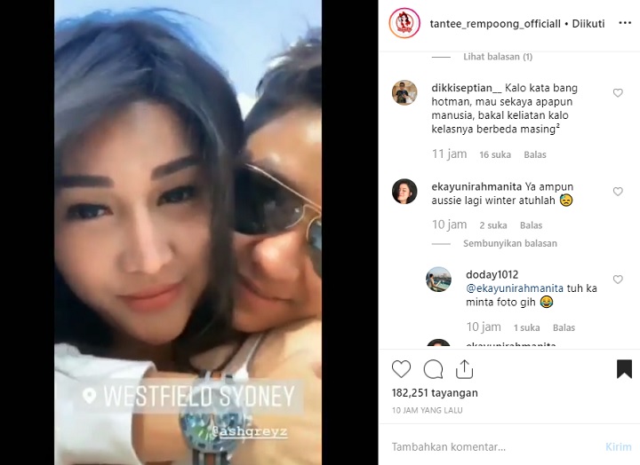 InstaStory Lucinta Luna di Sydney Liburan Bareng Abash