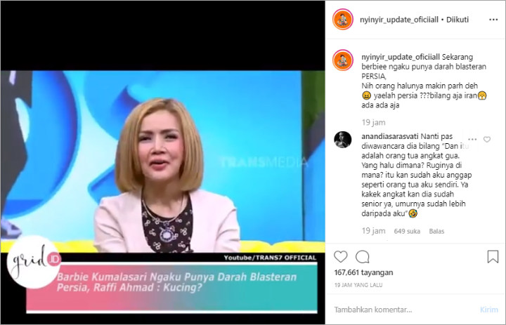 Barbie Kumalasari Keturunan Persia